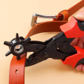 New Heavy Duty Strap Leather Hole Punch Hand Plier Belt Punch Revolving DIY Tools J2Y