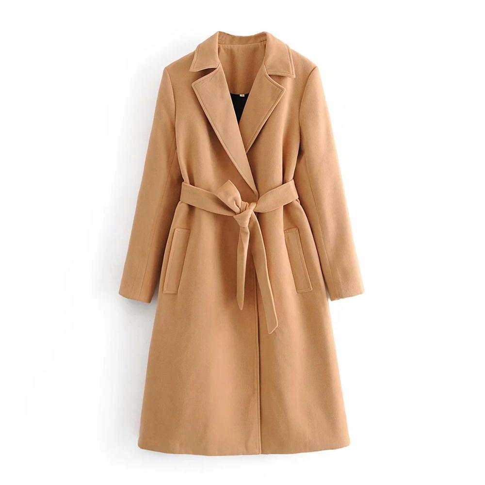 2020 New Autumn Winter Women Long Coat Belted Casual Fashion Elegant Warm windbreaker Outerwear Trench parka female