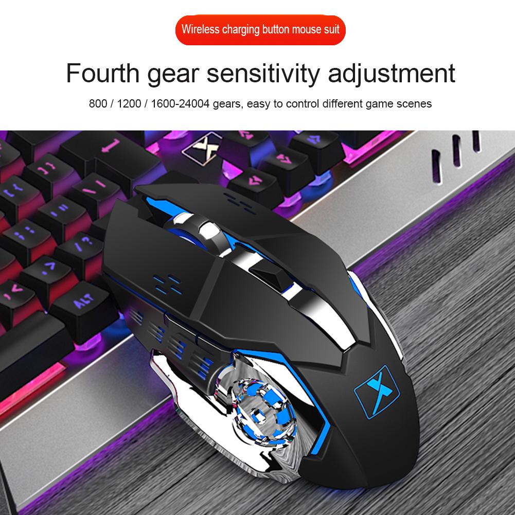 Durable Keyboard Mouse Combos Classic Delicate K680 2.4G Wireless Rechargeable 26 Keys Non-Conflict Keyboard 6 Button Mouse Set