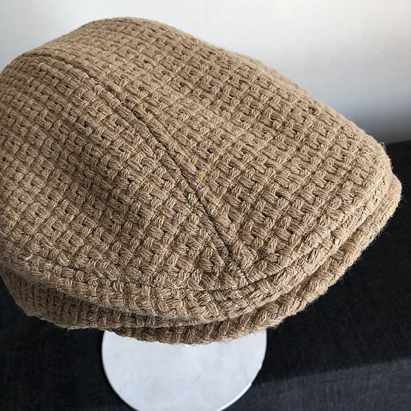 Ronyu Autumn Men Peaked Cap British Style Khaki Berets Wool Flat Ivy Cap Classic Women Vintage Beret Duckbill Caps BLM110