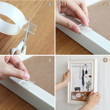Super Strong Tape Photo Picture Frame Hooks On The Wall Hangers Hard Adhesive Double Sided Nano Glue Home Stickers WaterProof 3M