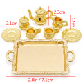 Odoria 1:12 Miniature 8pcs Tea Cup Set Teapot Plate Dollhouse Kitchen Tableware Dining Ware Decoration