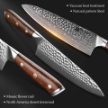 XINZUO 8.2" inch Chef Knife 67 Layers Damascus VG10 Stainless Steel Santoku Kitchen Knife Natural Damascus Veins