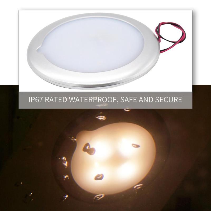 Car Camping RV Roof Ceiling Cabin Light IP67 Touch Dimming Boat Caravan Marine Motorhome Interior RV Ceiling Light and Lampshade