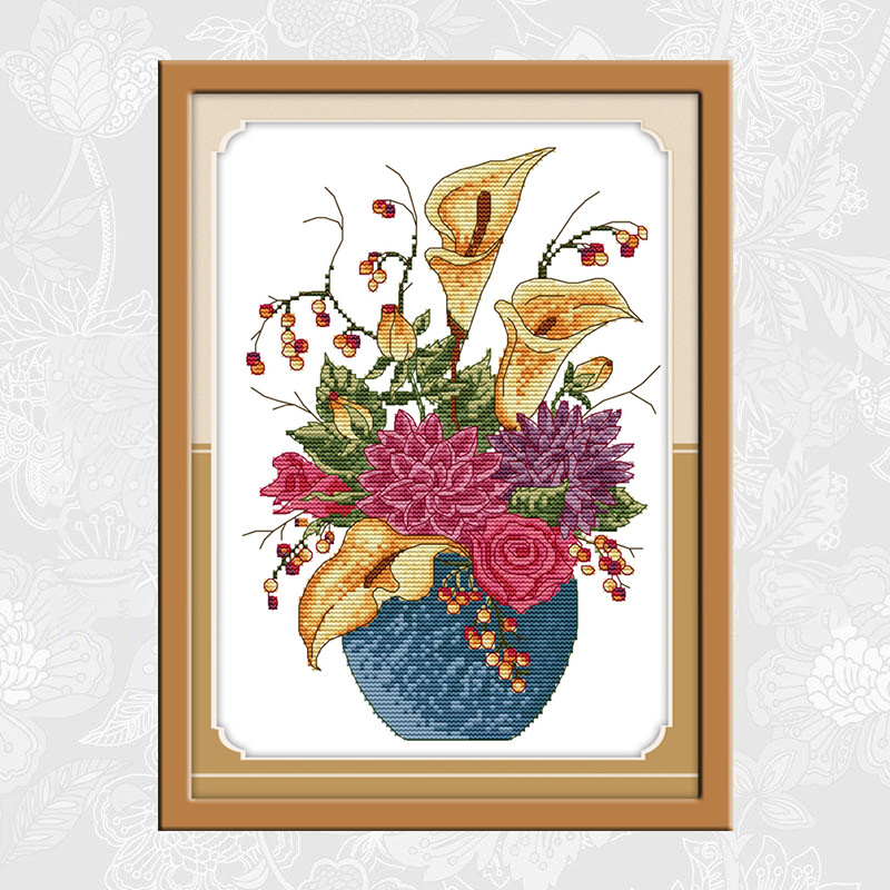 Needlework, Vase Series Counted DIY Cross Stitch kits 11CT 14CT Painting Crafts Home Decor Gift Art Factory Wholesale