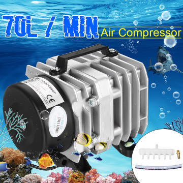 45W 70L/min HAILEA Electromagnetic Air Compressor Fish Tank Oxygen Air Pump Hydroponics 6 Way Air Aerator Pump