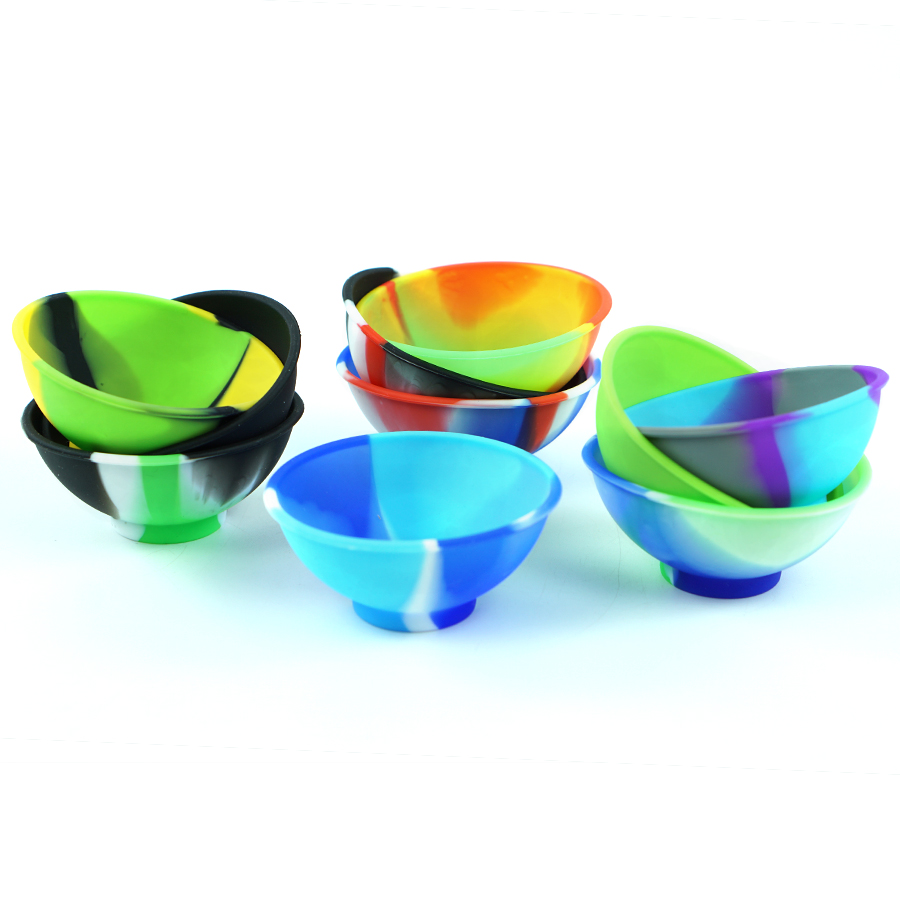 5pcs silicone container bowl wax storage bowl non-stick silicone bowl for rolling cigarette and mixing grind smoke