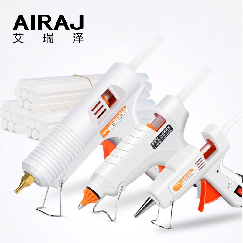 AIRAJ Hot Melt Glue Gun 70W/80W/60-100W/120W/150W with 5/10 Glue Stick and EU Conversion Head High Power Heating Bonding Tool