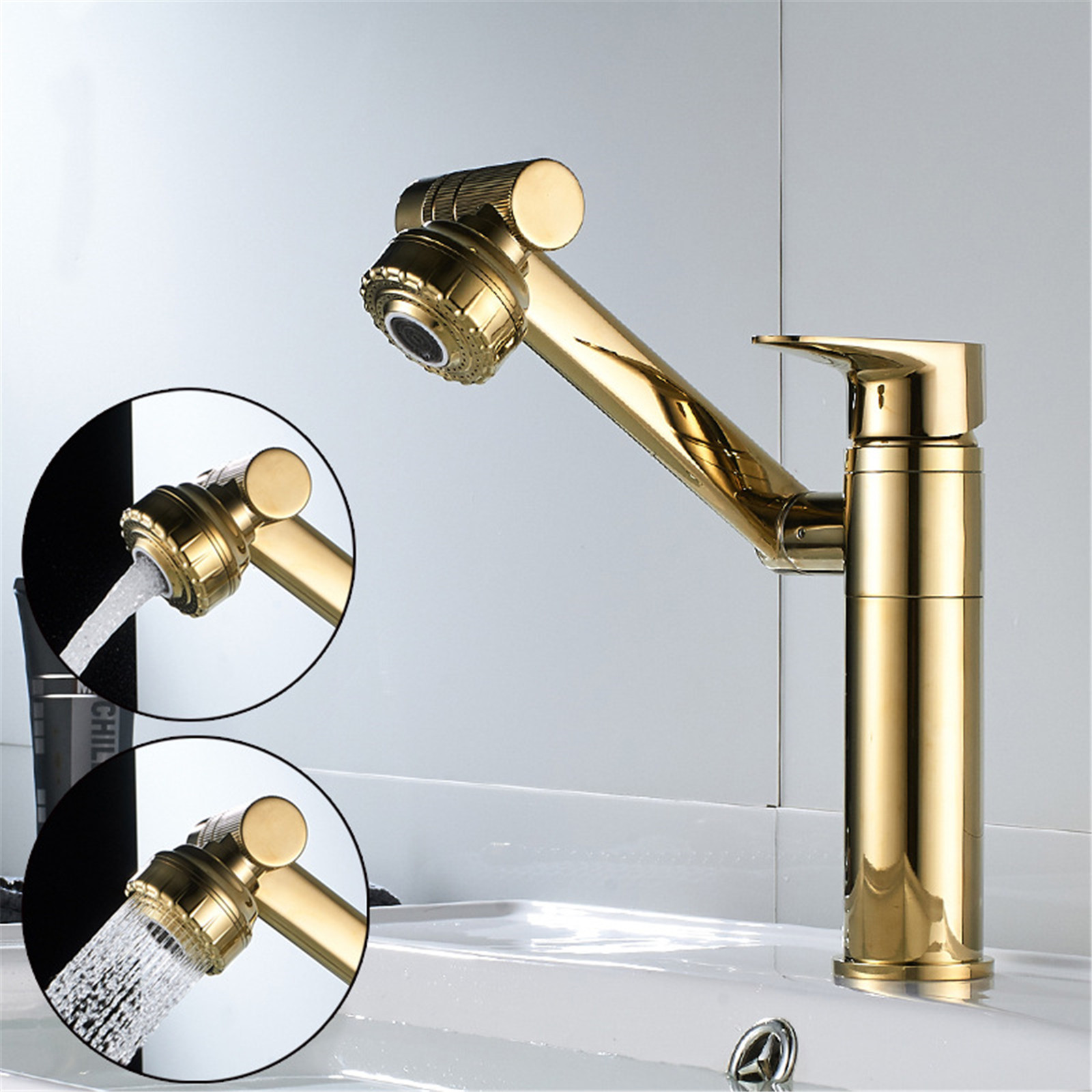 40# Kitchen Faucet 360 Degree Swivel Solid Zinc Alloy Kitchen Mixer Cold And Hot Kitchen Tap Single Hole Water Tap Kitchen Tool