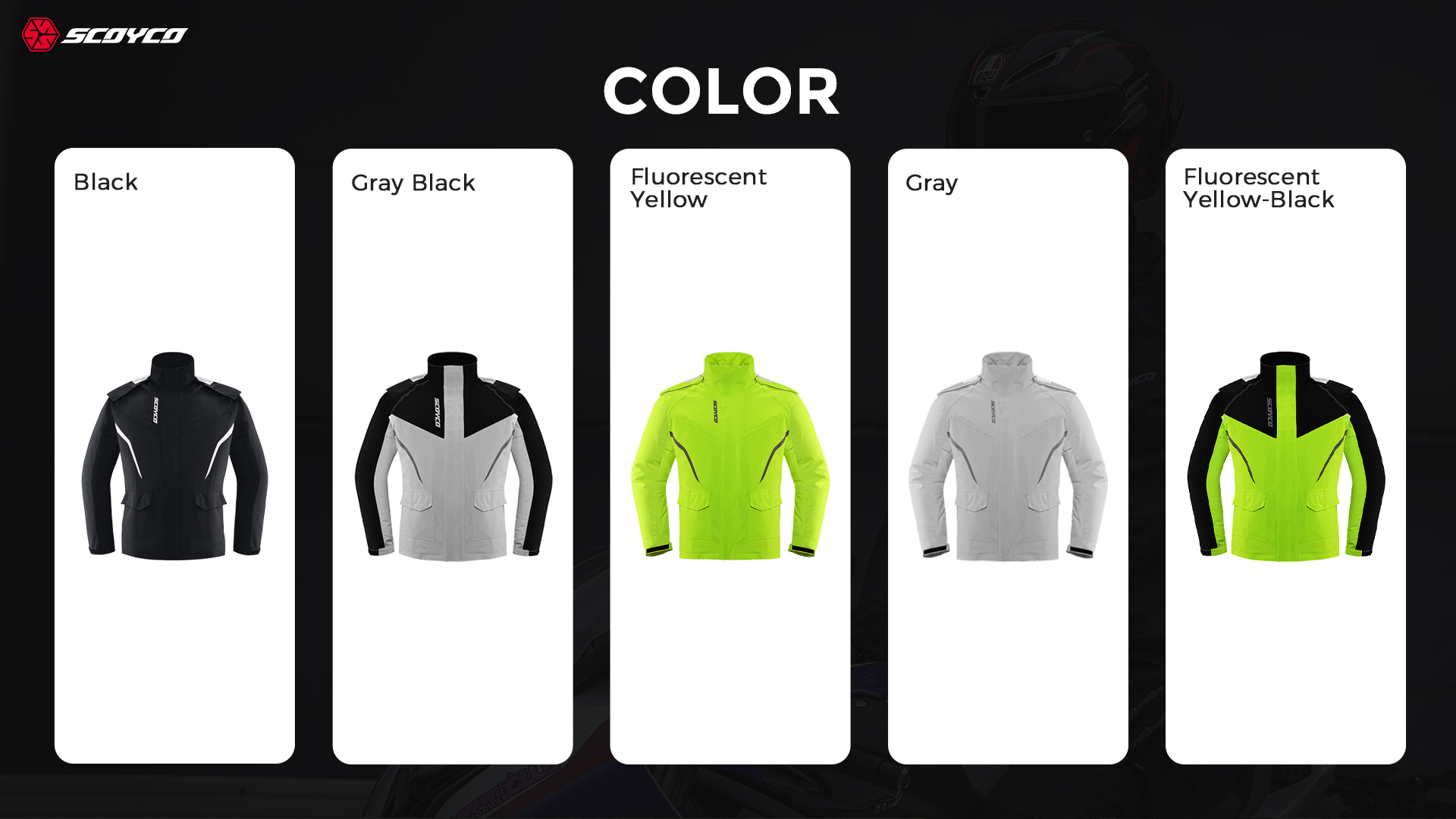 detachable hood waterproof riding jacket