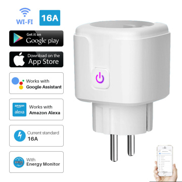 Smart Plug WiFi Socket EU 16A Power Monitor Timing Function Tuya SmartLife APP Control Work With Alexa Google Assistant 100-240V