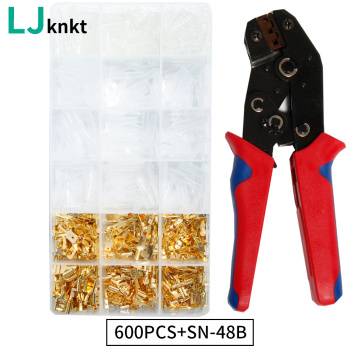 SN-48B wire crimping plier 0.5-2.5mm2 20-13AWG precision jaw with 2.8 4.8 terminals sets tools 120/270/315/320/600/900pcs box