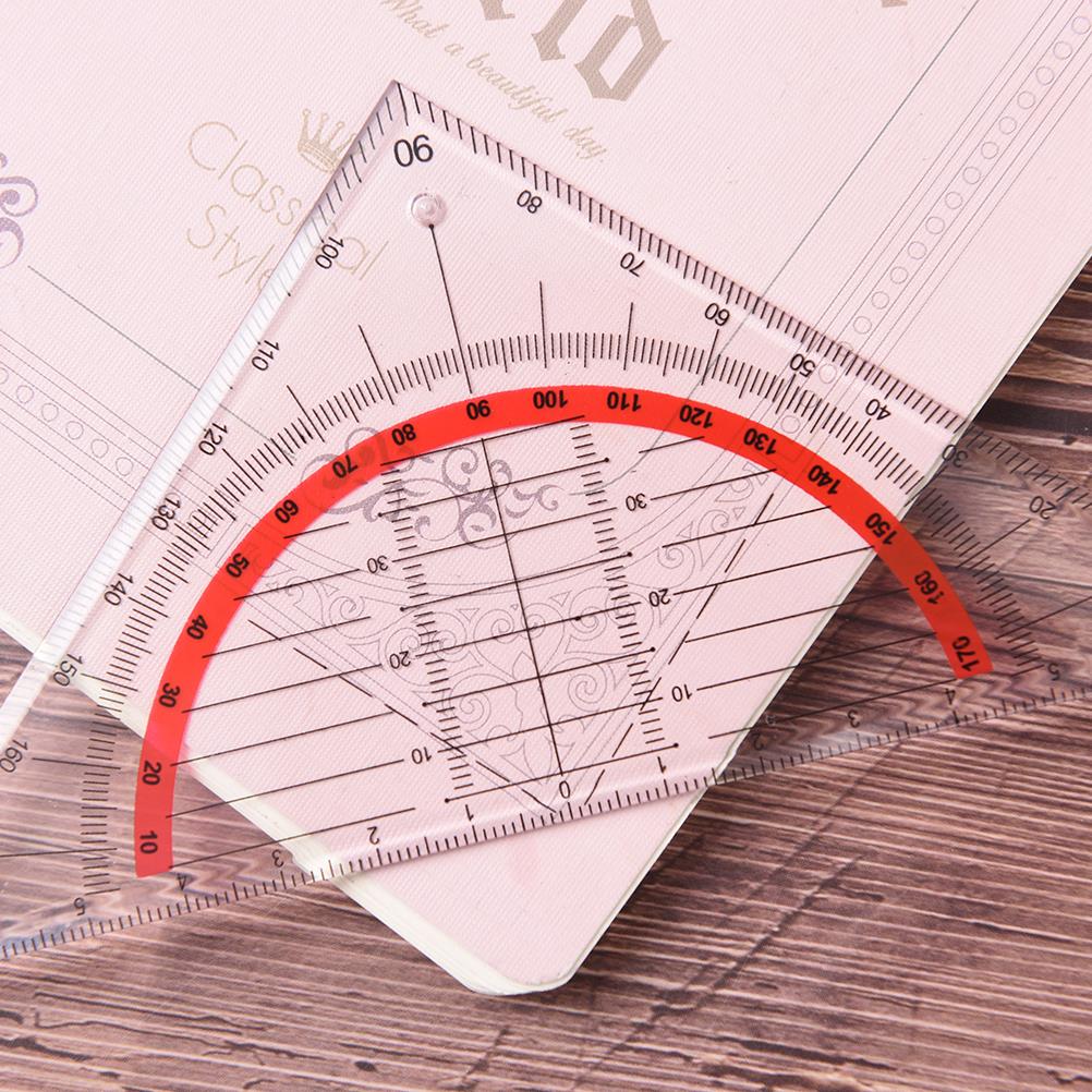 1pc 15cm Plastic Multi-function Square Triangle Scale Engineering Ruler Stationery Students Protractor Measurement Rulers