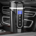 Smart Car Electric Heating Cup for Coffee Tea Milk 450ML Portable Auto Travelling Electric Water Kettle Cup BPA-Free LCD Display
