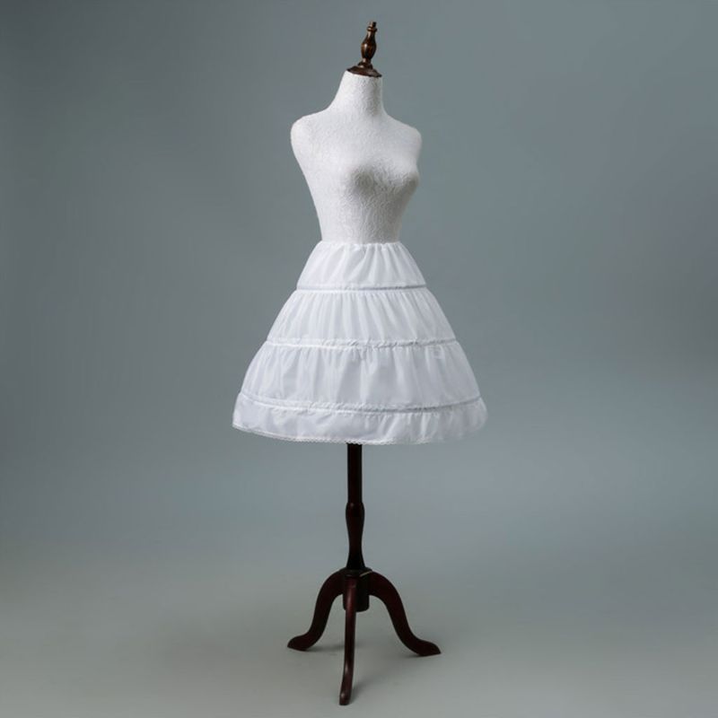 Children Princess Skirt Petticoat Girls Wedding Dress with Hoop Skirts Accessories Drawstring Adjustable Waist Lining 50PE