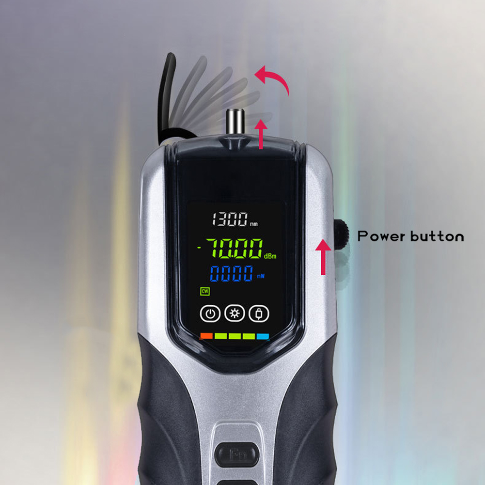 Digital Rechargeable Power Meter Optical Fiber Analyzer 7 Testing Wavelengths -70~10dBm Ranges Attenuation Detection Tool