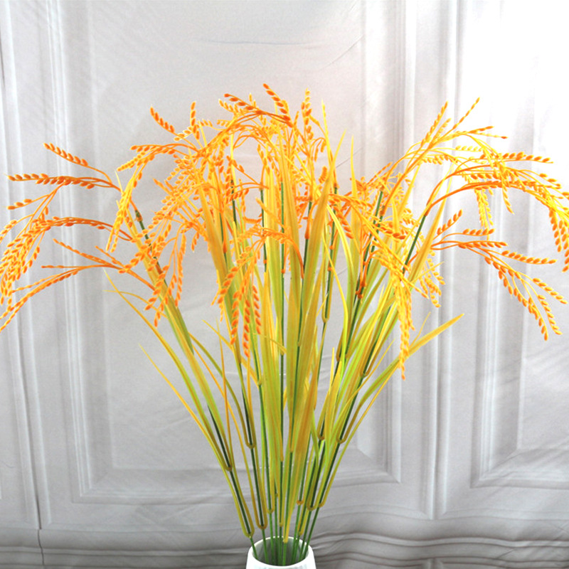 1Pc Artificial Wheat Ear Flowers Wedding Decoration Yellow Wheat Grain Flowers Restaurant Table Placed Accessories Garden Decor