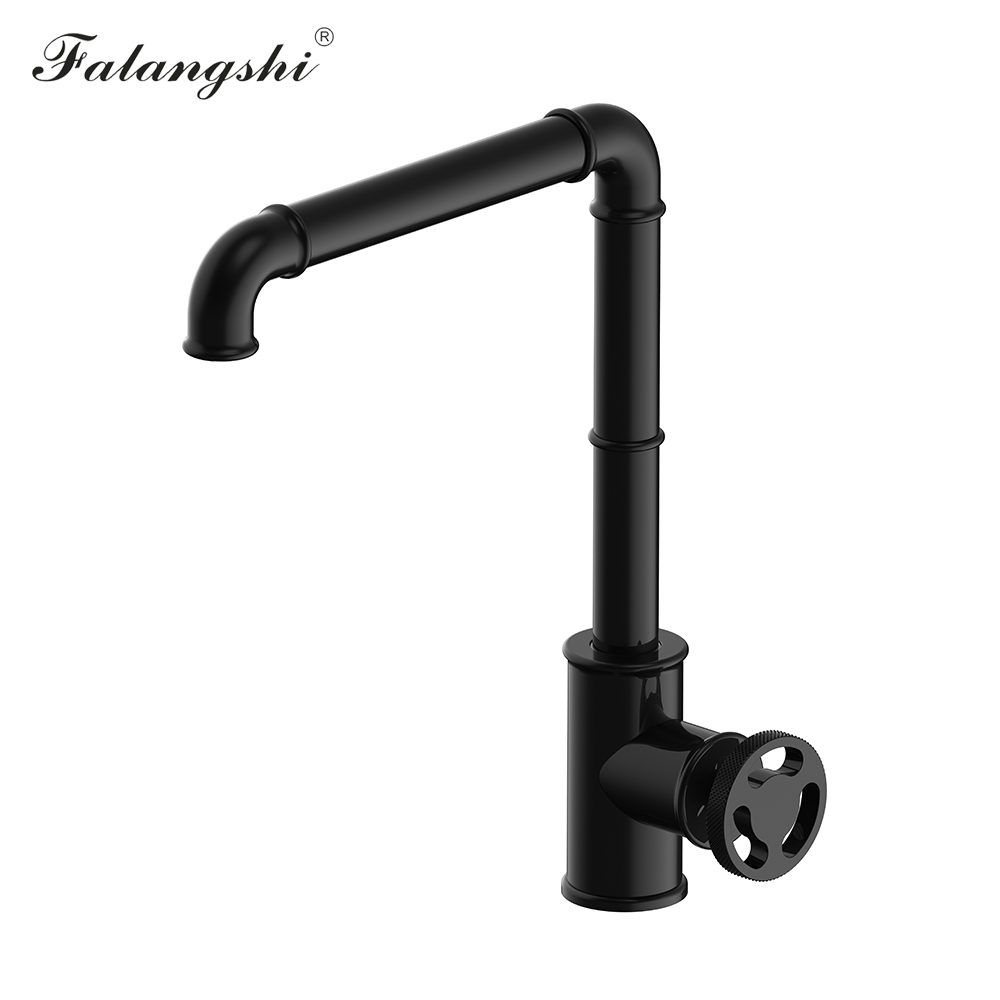 Kitchen Faucet Sink Mixer Industrial Retro Style Matte Black Water Faucet 360 Swivel Rotation Kitchen Sink Mixer Taps WB1230