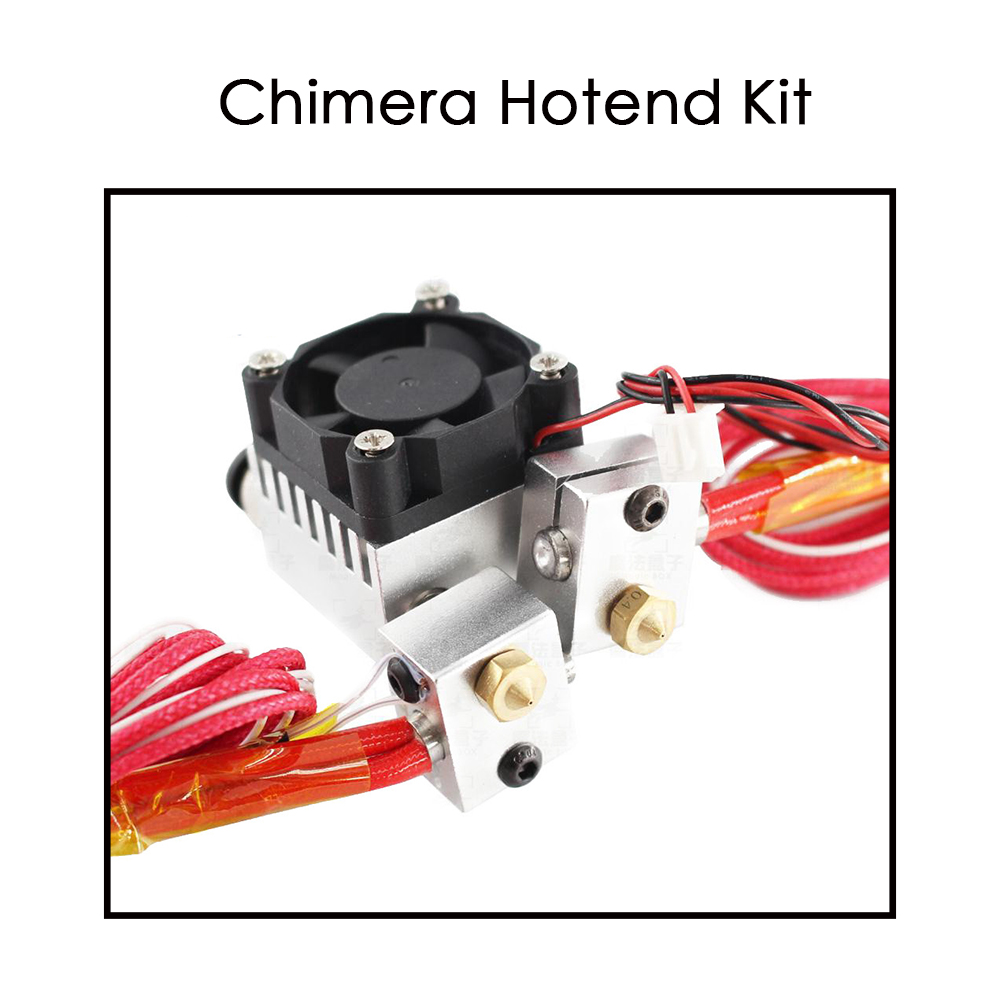 3D Chimera Hotend Kit Dual Color 2 IN 2 OUT Extruder Multi-extrusion All metal V6 Dual Extruder 0.4mm/1.75mm 3D printer parts
