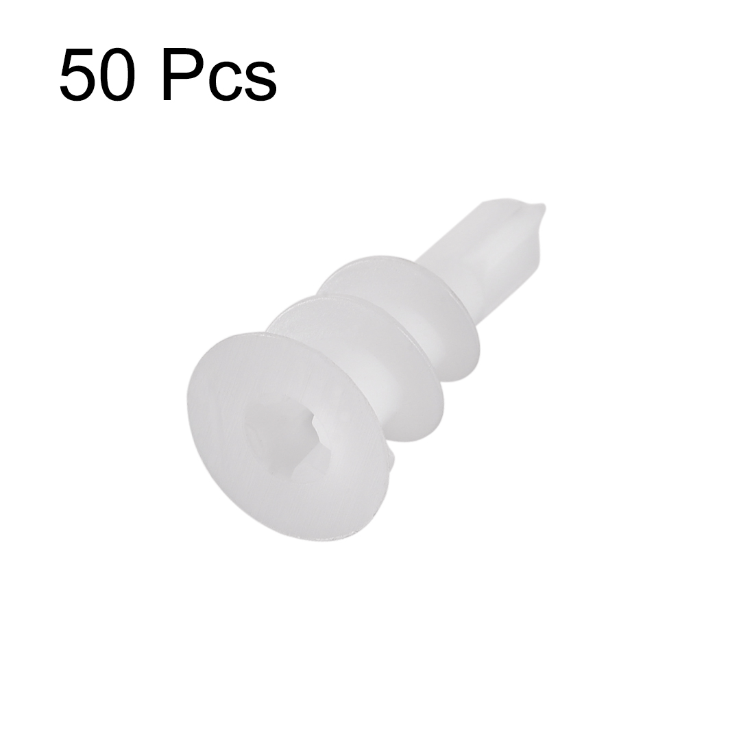 uxcell 50pcs 15mmx33mm High-strength Plastic Drywall Hollow Wall Anchors Expansion Pipe White Fit for 4mm Screws