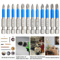 10Pcs Magnetic Screwdriver Bit Set Anti Slip Electric Power Multi-bit Tool Screwdriver Suit Alloy Steel Screwdriver Accessories