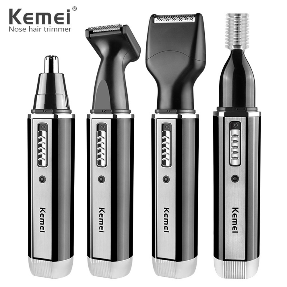 Kemei KM - 6630 4 In 1 Rechargeable Hair Beard Eyebrow Ear Nose Shaver Personal Care Clipper Shaver Trimmer Electric Kits