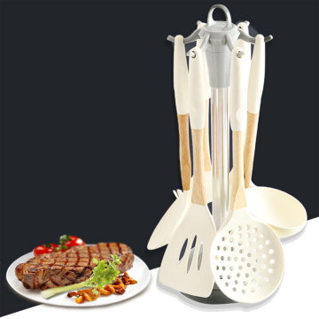 New 6/7 Pieces Cooking Tools Set Premium Silicone Kitchen Cooking Utensils Set Turner Soup Spoon Strainer Pasta Server Spoon