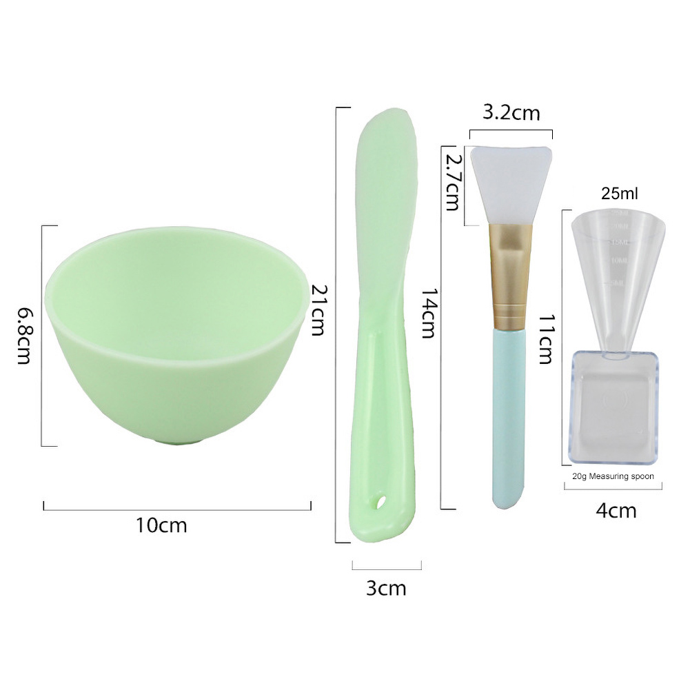 DIY Silicone Facial Masks Making Bowl with Stick Brush Spoon Cosmetic Tools DIY Mask Bowl Brush Beauty Tool Homemade Stick 2020