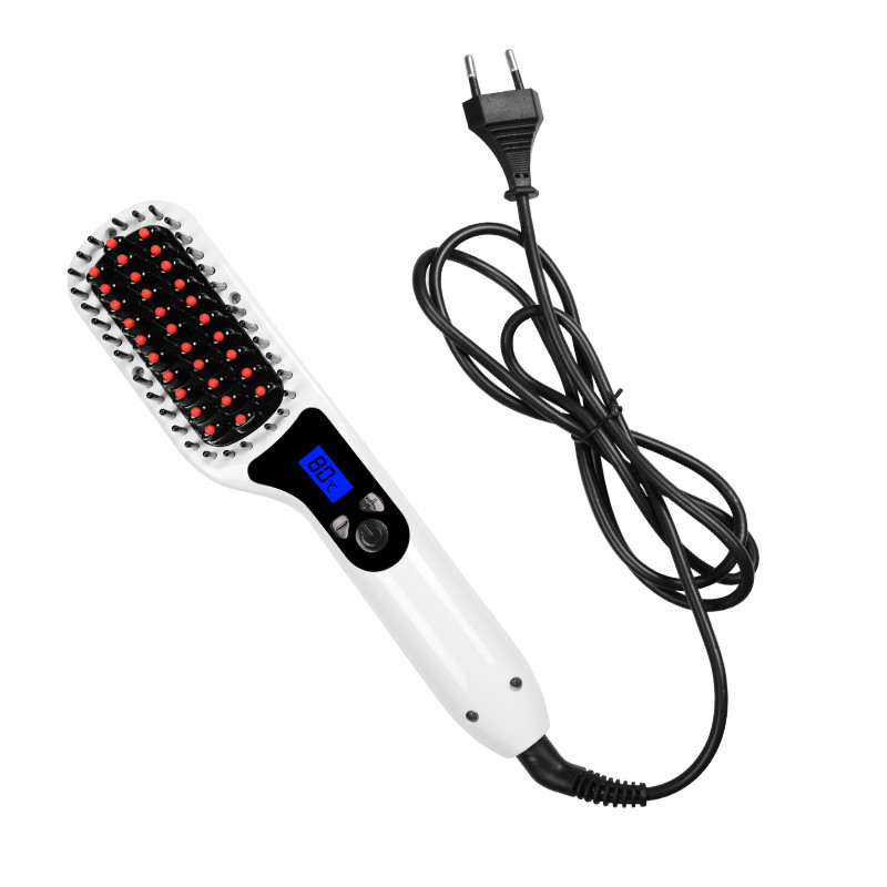 Langoa Ceramic Hair Straightening Brush LCD Comb Hair Straightener Comb Electric Straight Iron Electric Hair Brush
