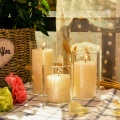 6.5cm Glass Candle holder Votive Vases Transparent Clear Glass Shade Straight Cylinder Glass Lamp Shade