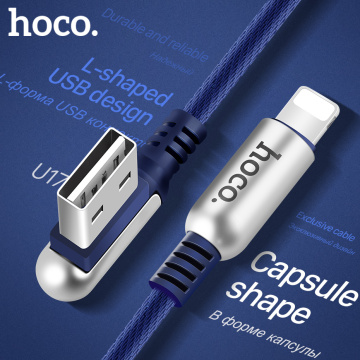 HOCO 2.4A Zinc Alloy 90 Degree USB Cable for Apple iPhone 116 7 plus 8 X Xs Max XR Fast Charging Original Charger Wire Data Sync