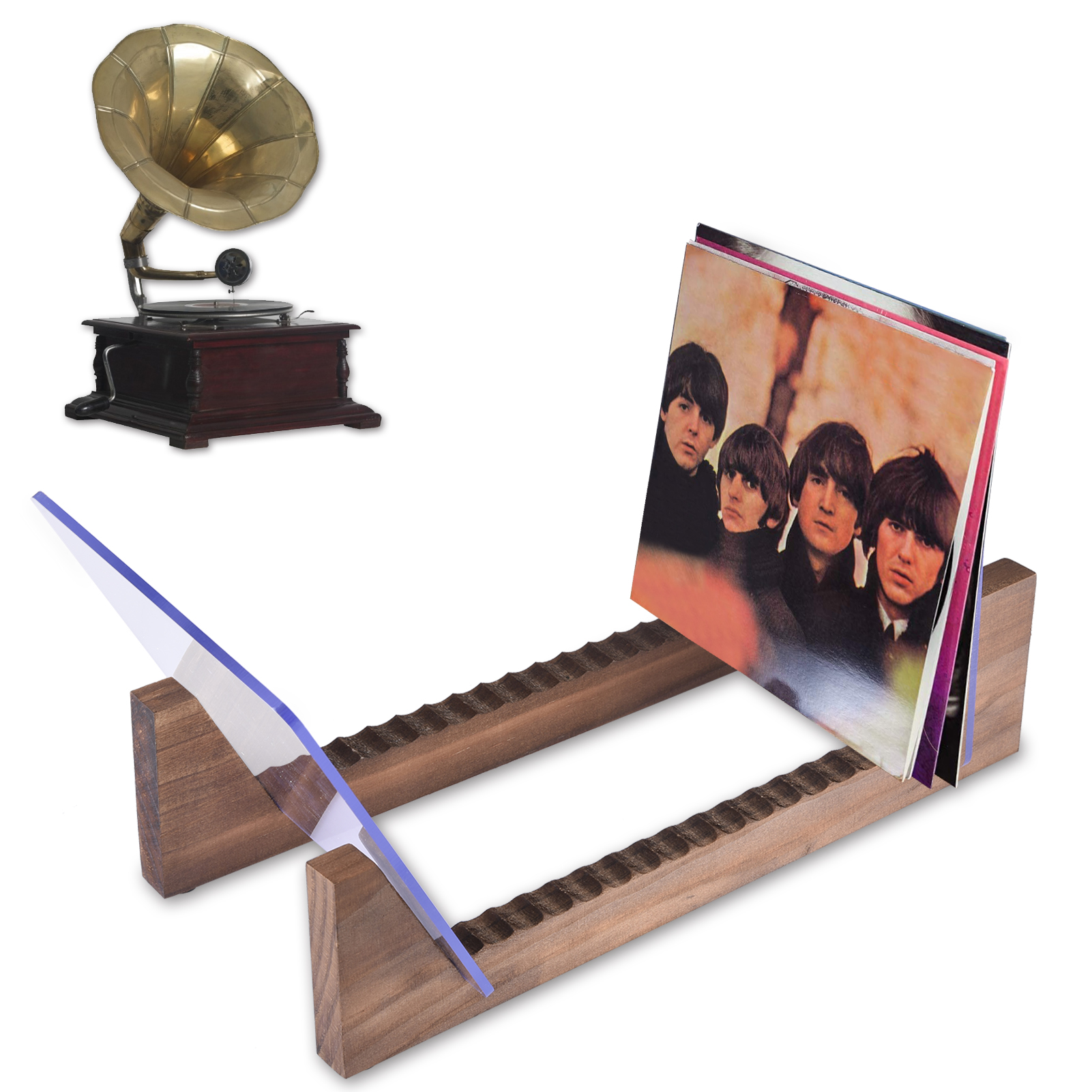 Vinyl Record Storage Holder Pine Wood Record CD Display Stand For Music Lovers Holds Up To 25 Albums Home Desk Decoration Crafts