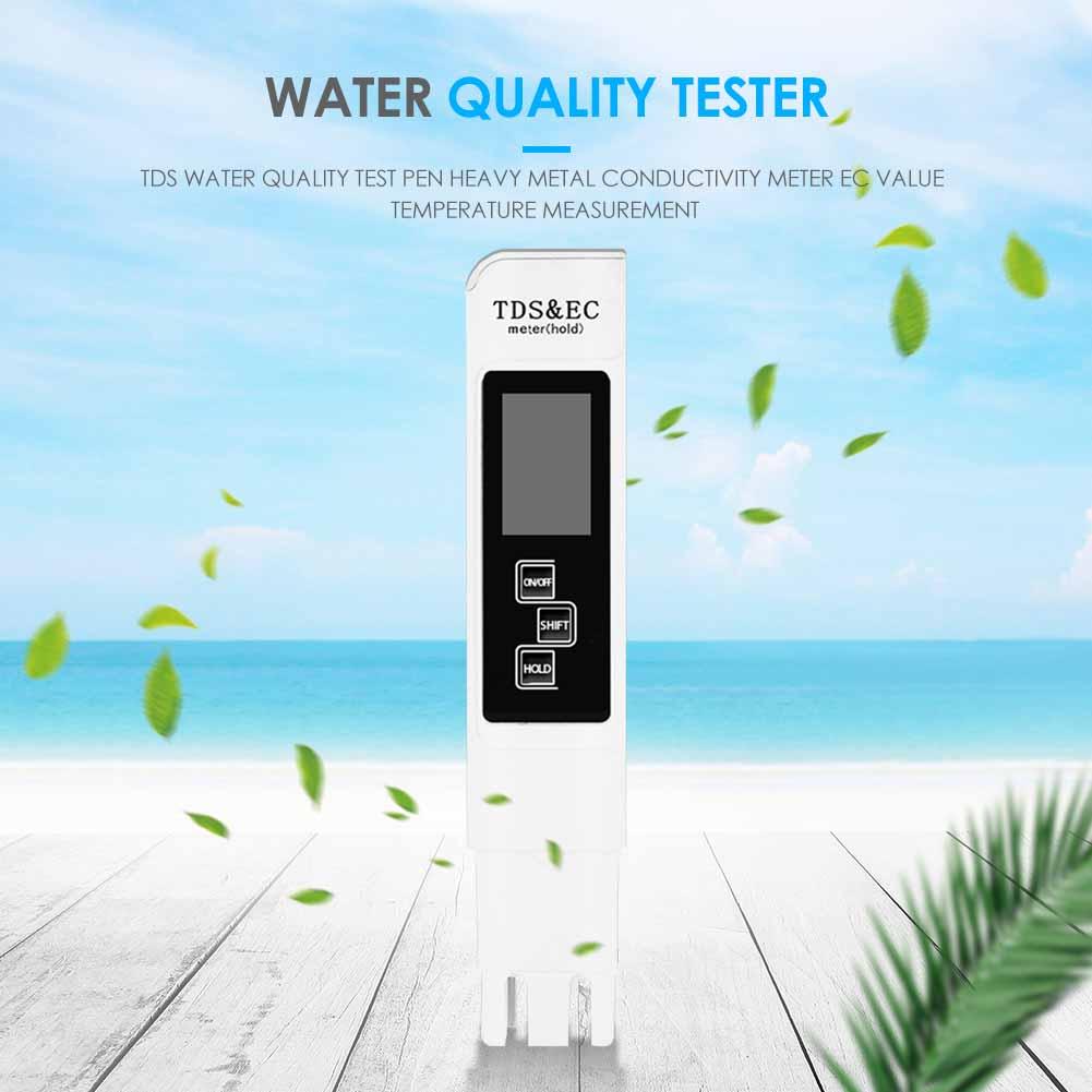 3 in 1 PH tester PH Meter Professional TDS EC Meter Digital LCD Water Testing Pen Purity Filter Water Quality Monitor 30% OFF