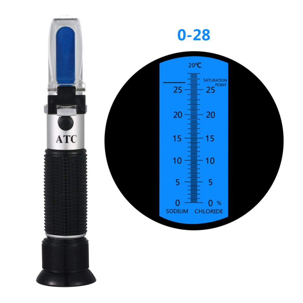 Handheld Portable 0-28% ATC Salinity Refractometer 0-28% refractometer salinometer Salt Water in Brine Prepared Food Solution