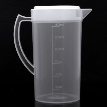 1500/2000ml Water Pitcher Plastic Measuring Jug with Lid Handle Cold Juice Bottle Leakproof Ice Coffee Tea Pot Storage Container