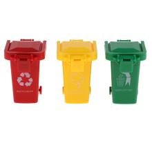 3x Kids Mini Trash Cans Recycling Bins Garbage Truck Toy 3-Pack (Green Red Yellow)