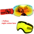 red skiing goggles