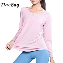 Women Long Sleeve Spring Autumn Gym Sports Ballet Tops Training Dancewear Yoga Workout Fitness Exercise Loose Activewear T-Shirt