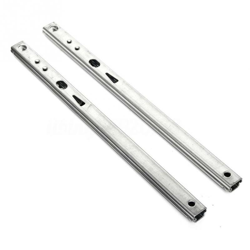 1Pair Micro Drawer slide Ball Guide Two Sections 17mm Wide Steel Fold Drawer Steel Ball Slide Rail Furniture Hardware Fittings