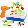 Children Toys Drill Puzzle Educational Toys DIY Screw Group Toys Kids Tool Kit Plastic Boy Jigsaw Mosaic Design Kid Building Toy