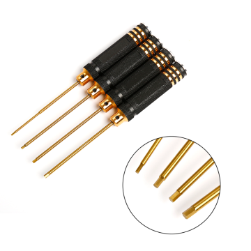 4PCS 1.5mm 2mm 2.5mm 3mm DIY Hexagonal Hex Screw Driver Tool Set Screwdriver Titanium Plating Hardened For RC Drone Models