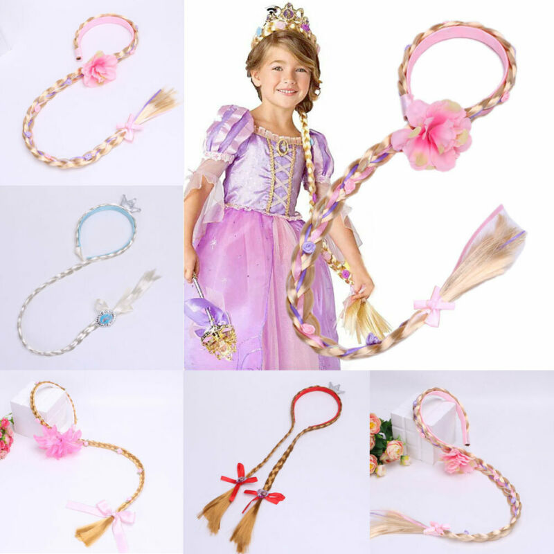 16 Styles Kids Girls Blonde Cosplay Weaving Braid Tangled Rapunzel Princess Headband Hair Accesorries Girl Wig Headwear