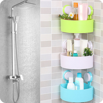 Home Wall Mount Bathroom Shelf Corner Drain Shelf Ultra Strong Suction Rack Organizer Cup Storage Shower Wall Basket Dropship