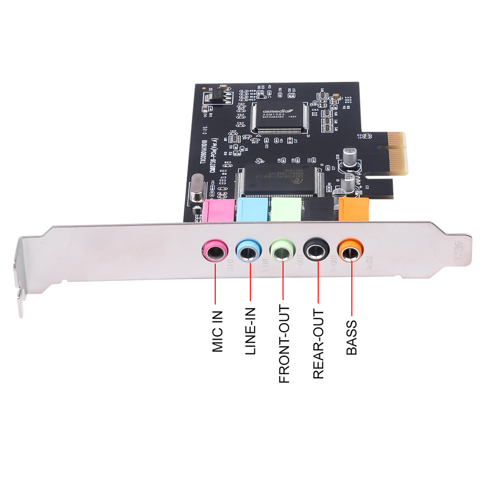 kebidu PCI Sound Card 5.1CH 5.1 Channel CMI8738 Chipset PCI-E 5.1 Stereo Digital Card Desktop Audio Interface Soundcard