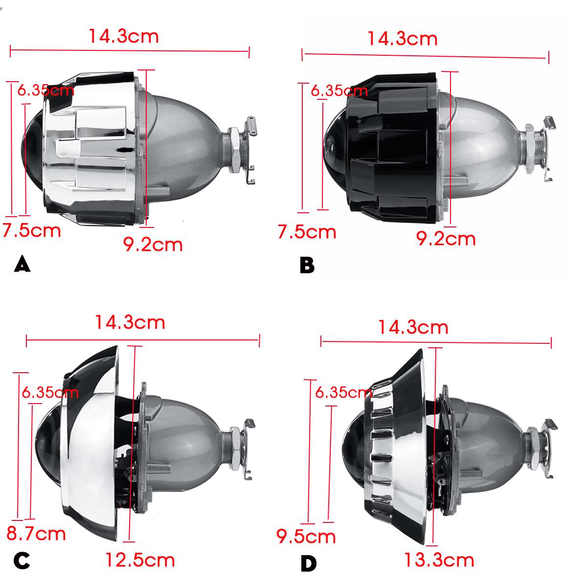 Pair 2.5" Left Right Universal Car Bi xenon HID Projector Retrofit Headlight Lens Auto Angle Eyes H1 H4 Kit