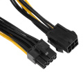20cm Electrical Power Cords Cable Dual 6 Pin Female To Single 8 Pin Male PCIe Graphics Cards Power Cable