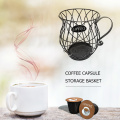 Exquisite two colors available Nordic Iron Art Coffee Capsule Storage Basket Cafe Fruit Coffee Pod Holder Home basket for Fruit