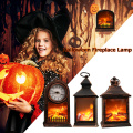 Halloween Night Light Lantern Retro Safe LED Night Light Home Party Decoration Halloween Fireplace Lamp Ornament For Home