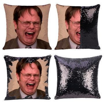 Dwight Schrute laughing sequin pillow | sequin Pillowcase | Two color pillow | gift for her | gift for him | pillow | magic pill