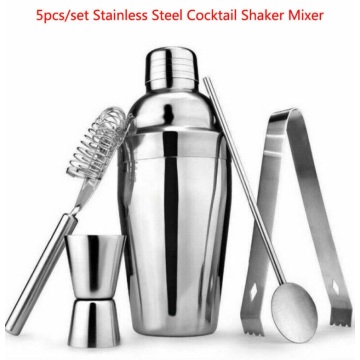 1 Set/5 PCS 350 ML Cocktail Shaker Mixer Stainless Steel Bartender Mixing Kits Martini Tool Universal Bar Sets Barwares